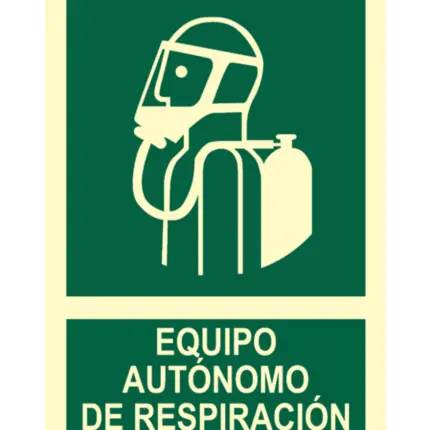 Señal / Cartel de Equipo de respiración autónomo. Clase B