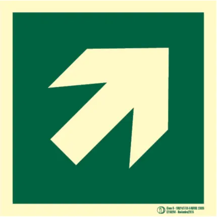 Señal / Cartel de Flecha de evacuación. Clase B