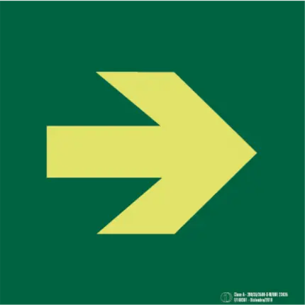 Señal / Cartel de Flecha de evacuación. Clase A