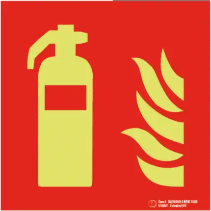 Señal / Cartel de Extintor luminiscente. Clase A