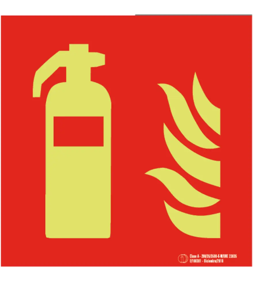 F001 Señal / Cartel de Extintor luminiscente. Clase A