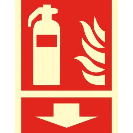 Señal / Cartel de Extintor luminiscente. Clase B.
