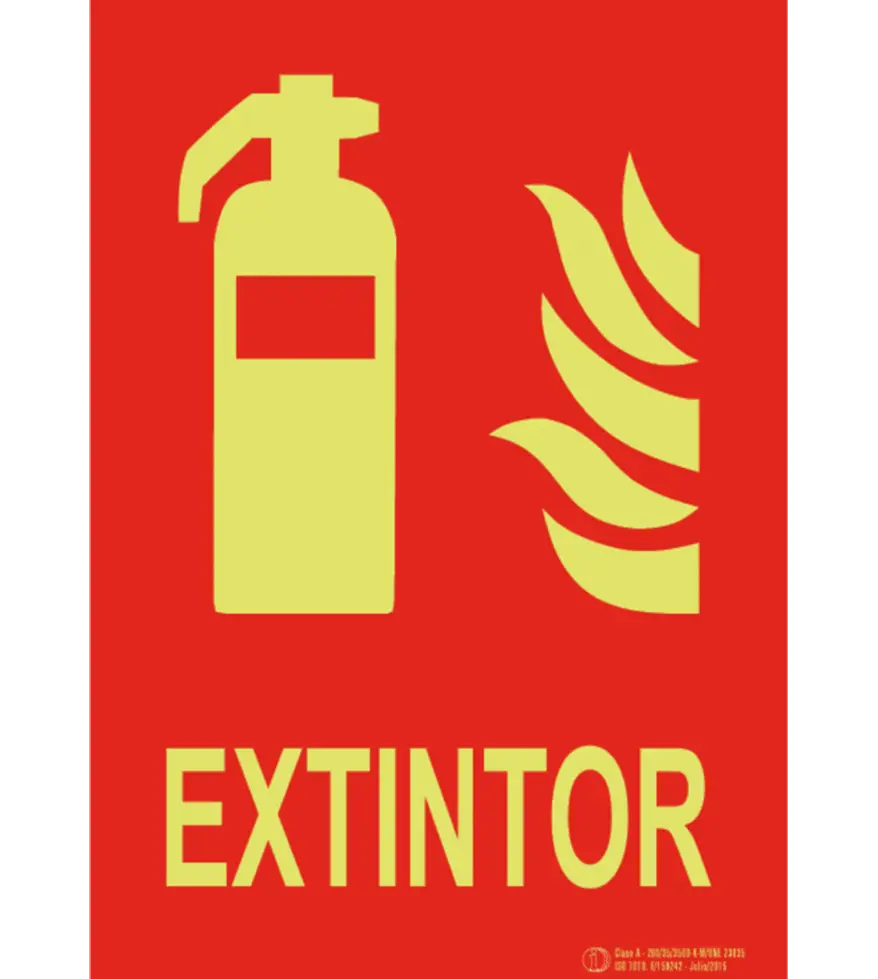 F001T Señal / Cartel de Extintor luminiscente. Clase A