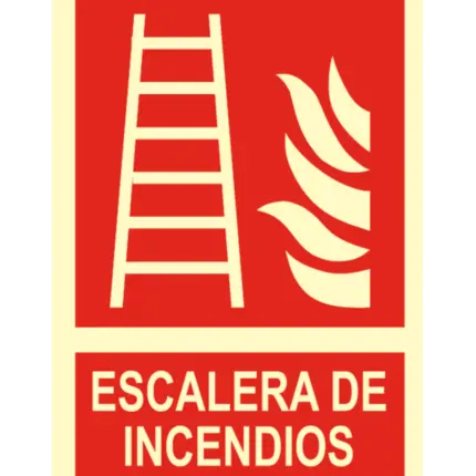 Señal / Cartel de Escalera emergencia. Clase B