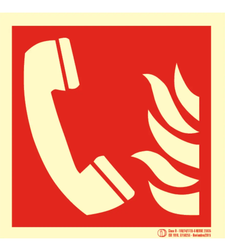 F006 Señal / Cartel Teléfono de emergencia. Clase B