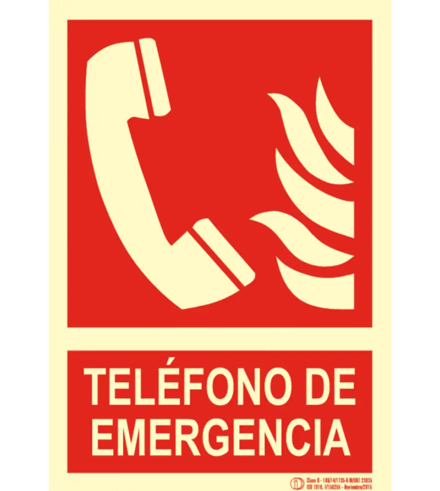 F006T Señal / Cartel Teléfono de emergencia. Clase B