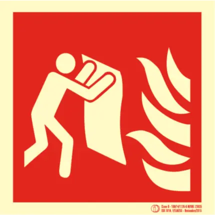 Señal / Cartel de Manta ignífuga. Clase B