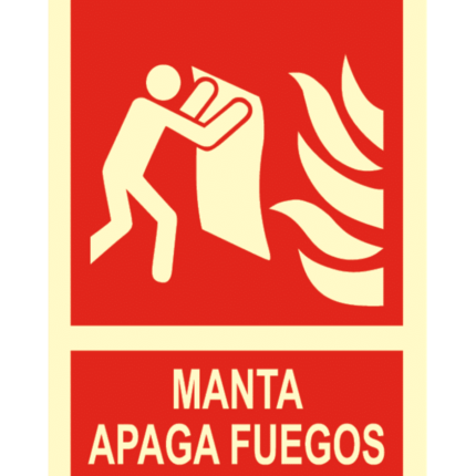 Señal / Cartel de Manta ignífuga. Clase B