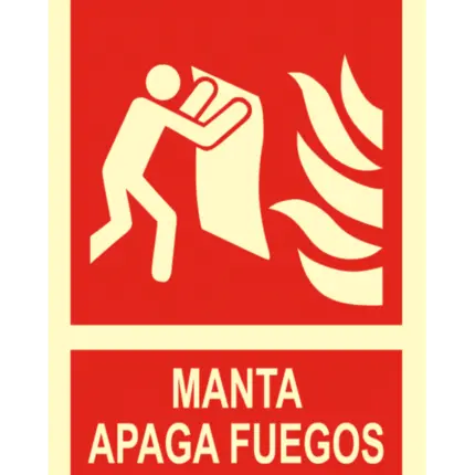 Señal / Cartel de Manta ignífuga. Clase B