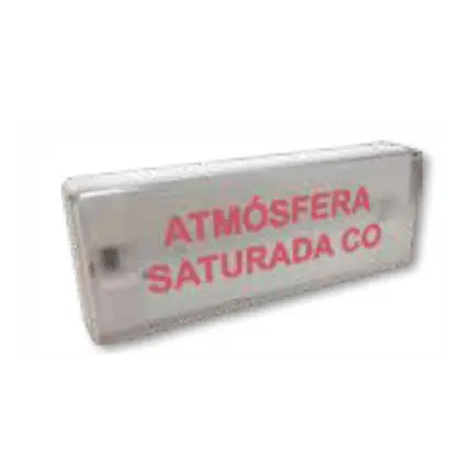 Letrero luminoso atmósfera cargada CO LLHCO