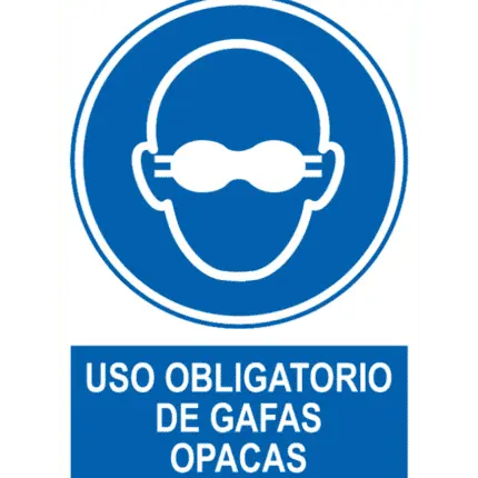 Señal / Cartel de Uso obligatorio de gafas opacas