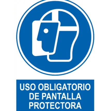 Señal / Cartel de Uso obligatorio de pantalla protectora