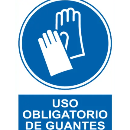 Señal / Cartel de Uso obligatorio de guantes
