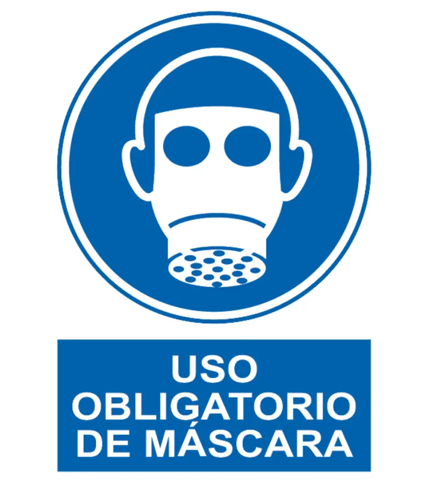 OB-1070 Señal / Cartel de Uso obligatorio de máscara