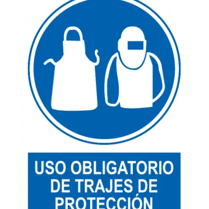 Señal / Cartel de Uso obligatorio de trajes protección