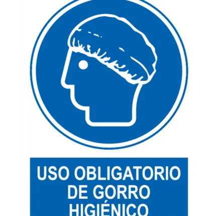 Señal / Cartel de Uso obligatorio de gorro higiénico