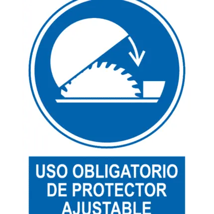 Señal / Cartel de Uso obligatorio de protector ajustable