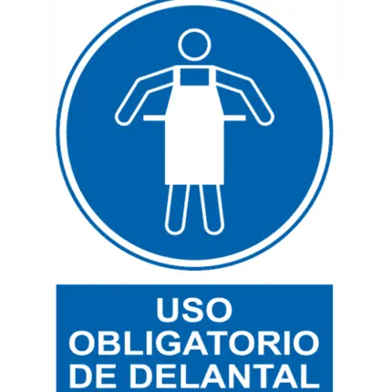 Señal / Cartel de Uso obligatorio de delantal