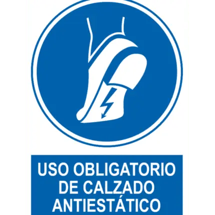 Señal / Cartel de Uso obligatorio de calzado antiestático