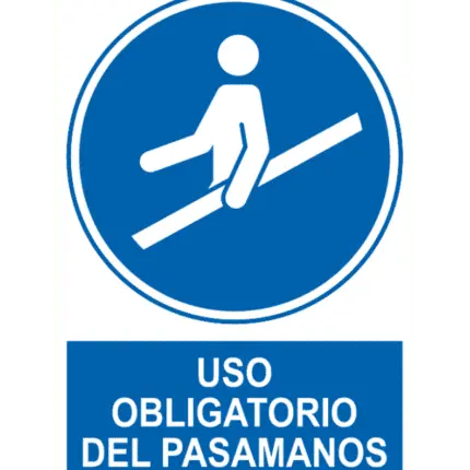 Señal / Cartel de Uso obligatorio del pasamanos