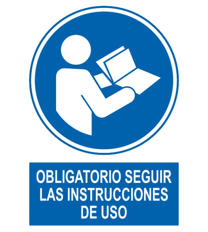 OB-1340 Señal / Cartel de Obligatorio seguir instrucciones uso