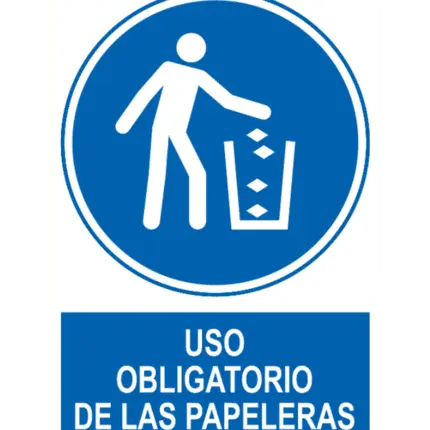 Señal / Cartel de Uso obligatorio de las papeleras