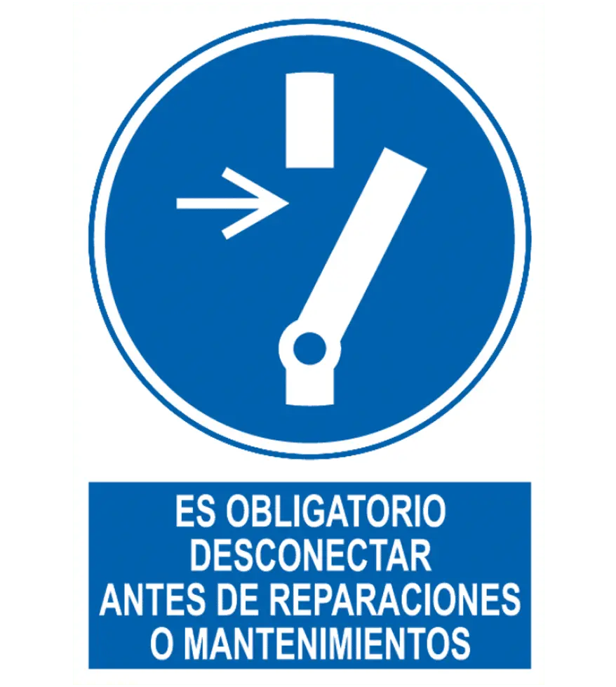 OB-1400 Señal / Cartel de Obligatorio desconectar reparaciones