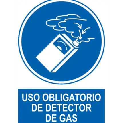 Señal / Cartel de Uso obligatorio de detector de gas