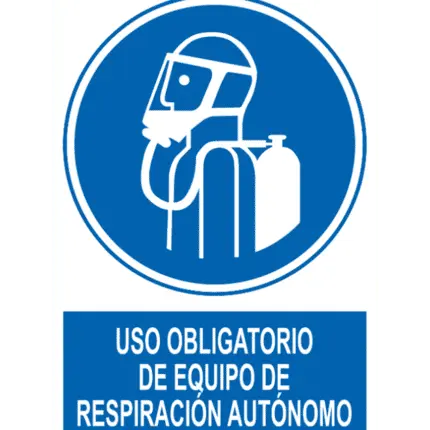 Señal / Cartel de Obligatorio equipo respiración autónomo