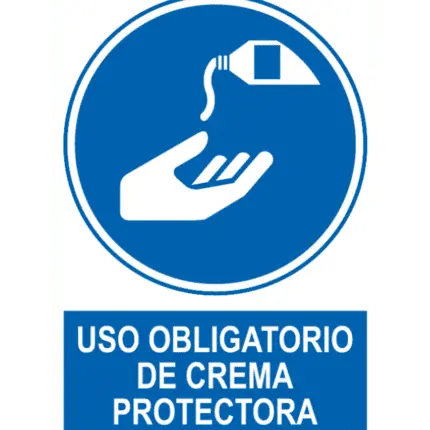 Señal / Cartel de Obligatorio de crema protectora