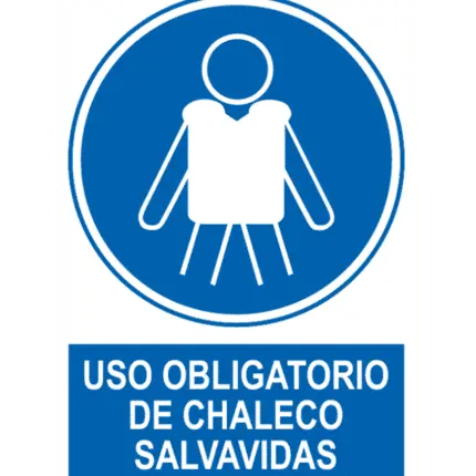 Señal / Cartel de Uso obligatorio de chaleco salvavidas