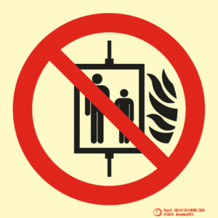 Señal / Cartel No utilizar en caso de incendio. Clase B