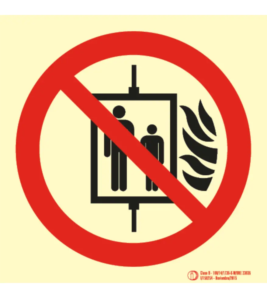 PCI-220 Señal / Cartel No utilizar en caso de incendio. Clase B