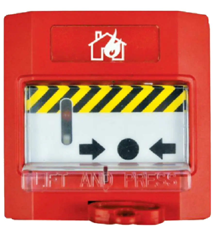 PFL-W Pulsador rearmable de alarma con tapa