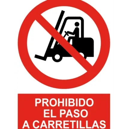 Señal / Cartel de Prohibido el paso a carretillas