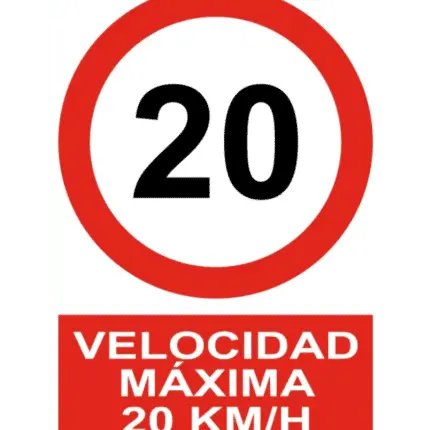 Señal / Cartel de Velocidad máxima 20 Km/h