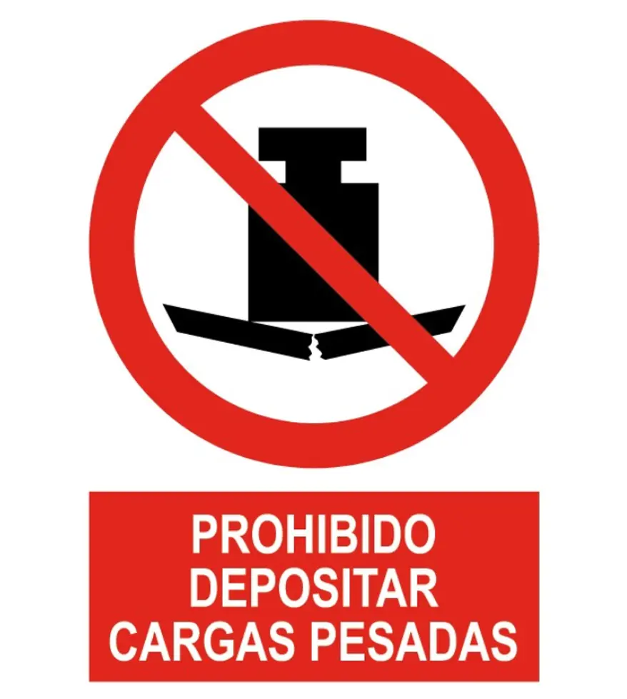 PR-3340 Señal / Cartel de Prohibido depositar cargas pesadas