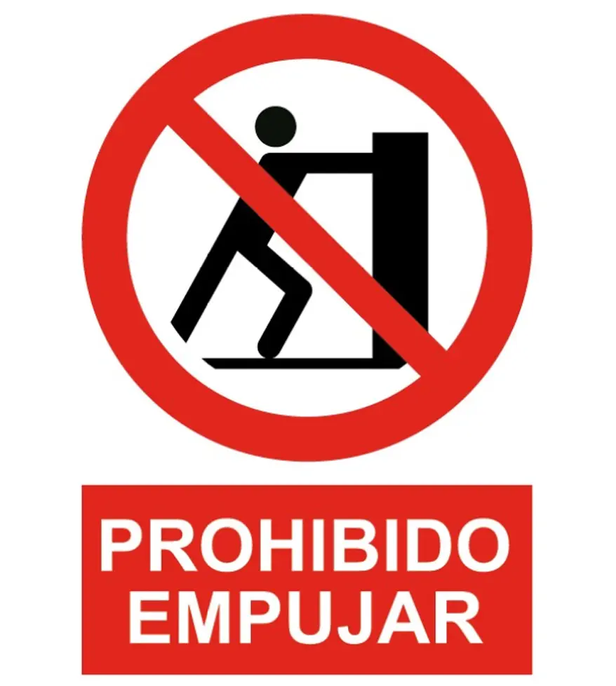 PR-3380 Señal / Cartel de Prohibido empujar