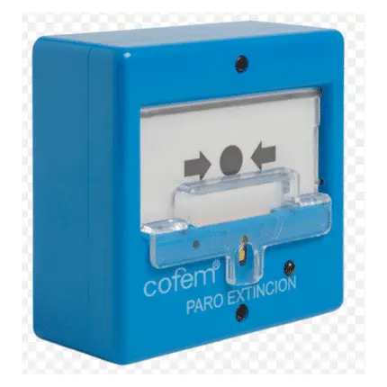 Pulsador de paro de extinción rearmable PUCDR