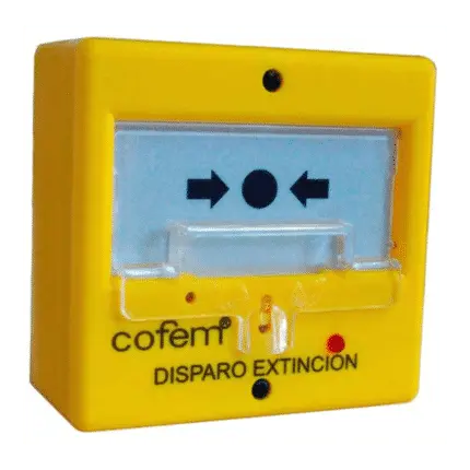Pulsador de disparo de extinción rearmable PUCDR