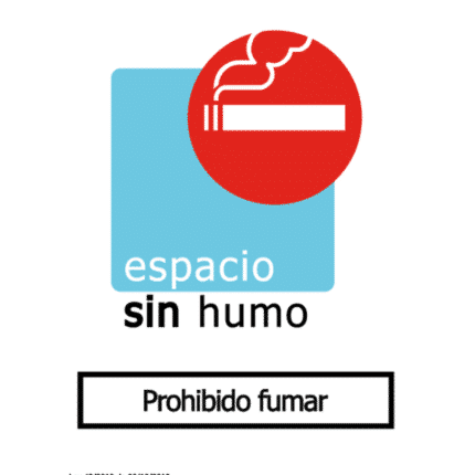 Señal de Espacio sin humo. Prohibido fumar