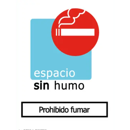 Señal de Espacio sin humo. Prohibido fumar
