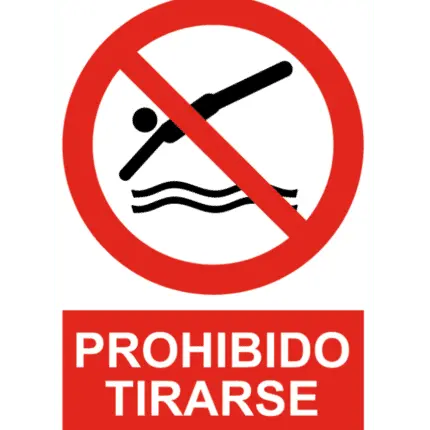 Señal / Cartel de Prohibido tirarse