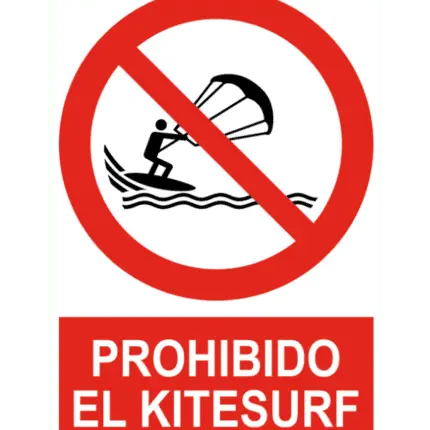 Señal / Cartel de Prohibido el kitesurf