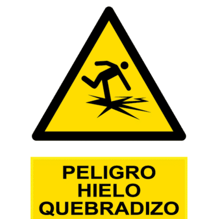Señal / Cartel de Peligro hielo quebradizo