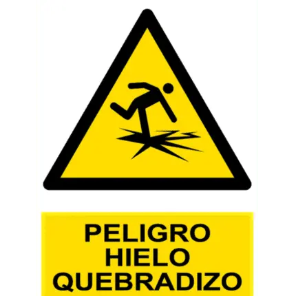 Señal / Cartel de Peligro hielo quebradizo