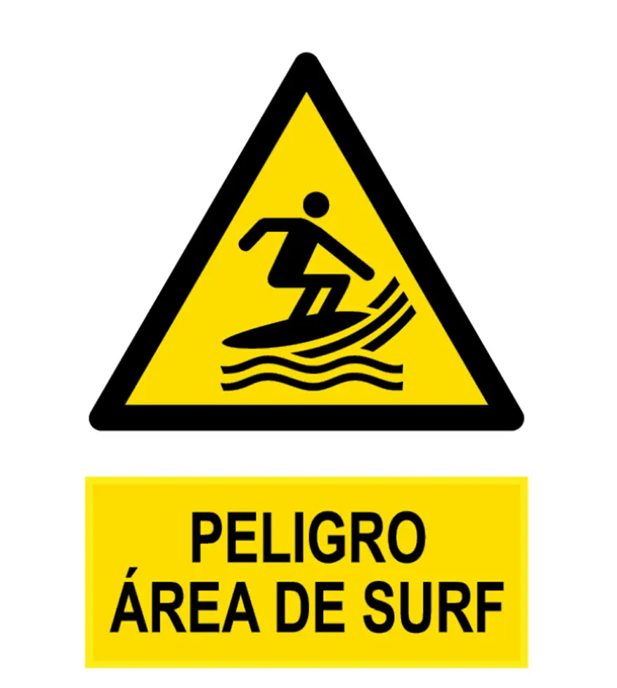 WSW004 Señal / Cartel de Peligro área de surf