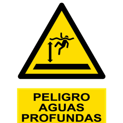 Señal / Cartel de Peligro aguas profundas