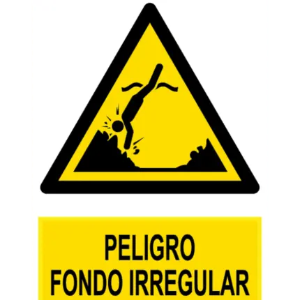 Señal / Cartel de Peligro fondo irregular