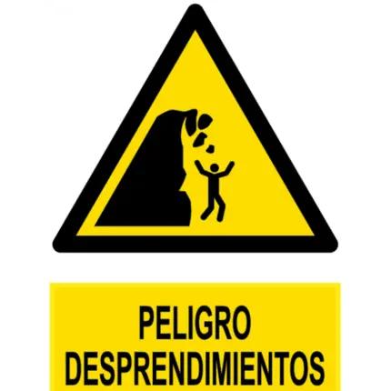 Señal / Cartel de Peligro desprendimientos